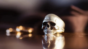skull ring on table