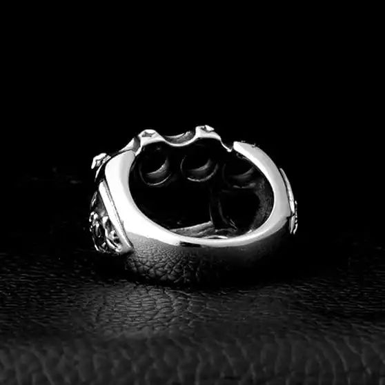 silver biker ring of brass knuckles