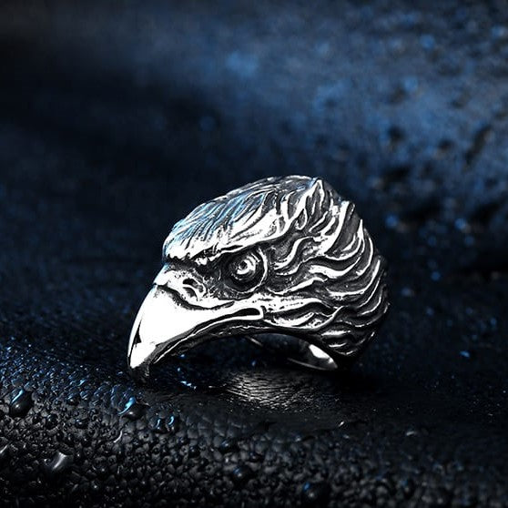silver bald eagle ring