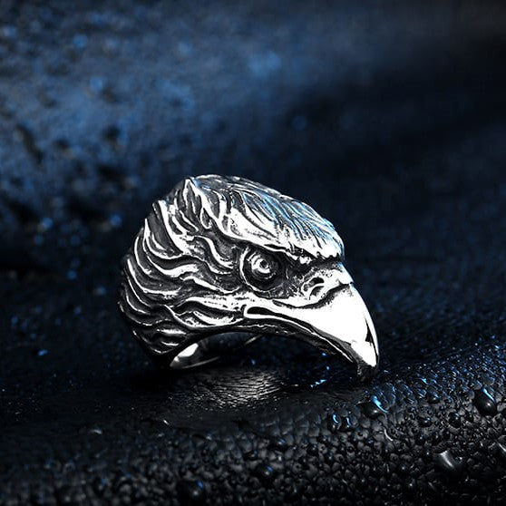 silver bald eagle ring