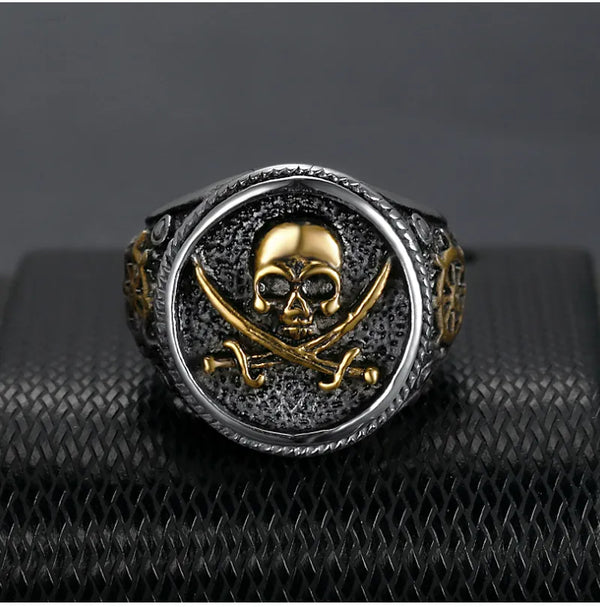Pirate Skull & Swords Signet Ring