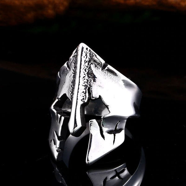 silver ring of knight's helmet
