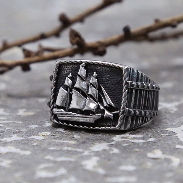 Pirate Ship Signet Ring