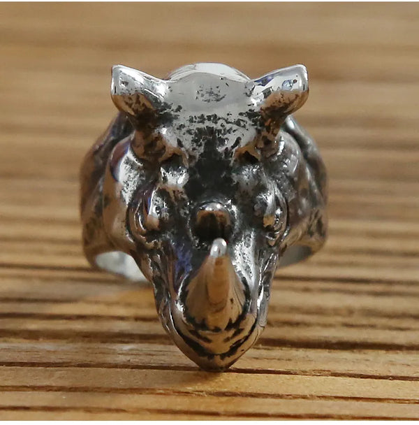 Rhino Head Ring