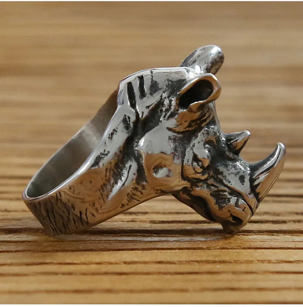 Rhino Head Ring