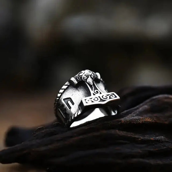 silver ring of thor's hammer