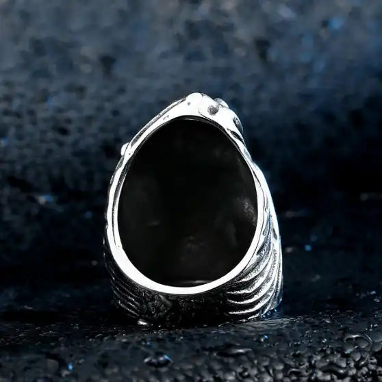 silver ring of naked woman