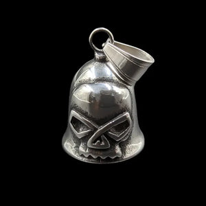 silver gremlin bell with skull